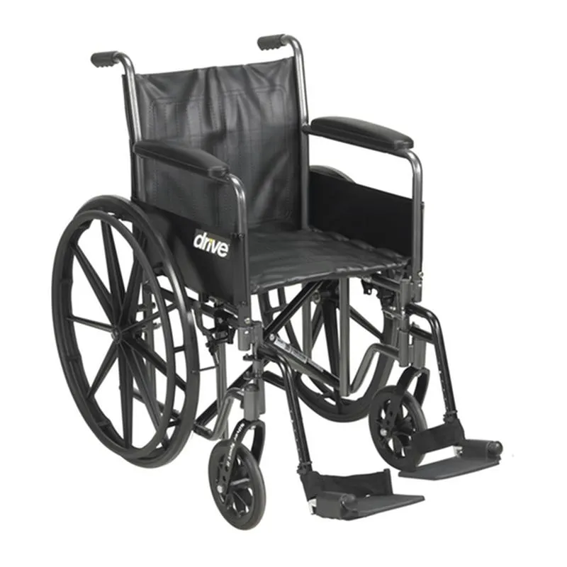 Silver Sport 2 Wheelchair, Detachable Full Arms, Swing away Footrests, 20" Seat - 1 Each