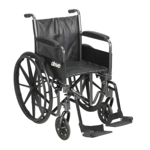 Silver Sport 2 Wheelchair, Detachable Full Arms, Swing away Footrests, 20" Seat - 1 Each