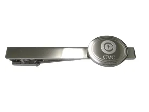 Silver Toned Oval Pendant Etched Civic Coin CVC Cryptocurrency Blockchain Tie Clip