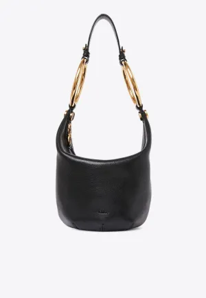 Small Bracelet Shoulder Bag in Grained Leather