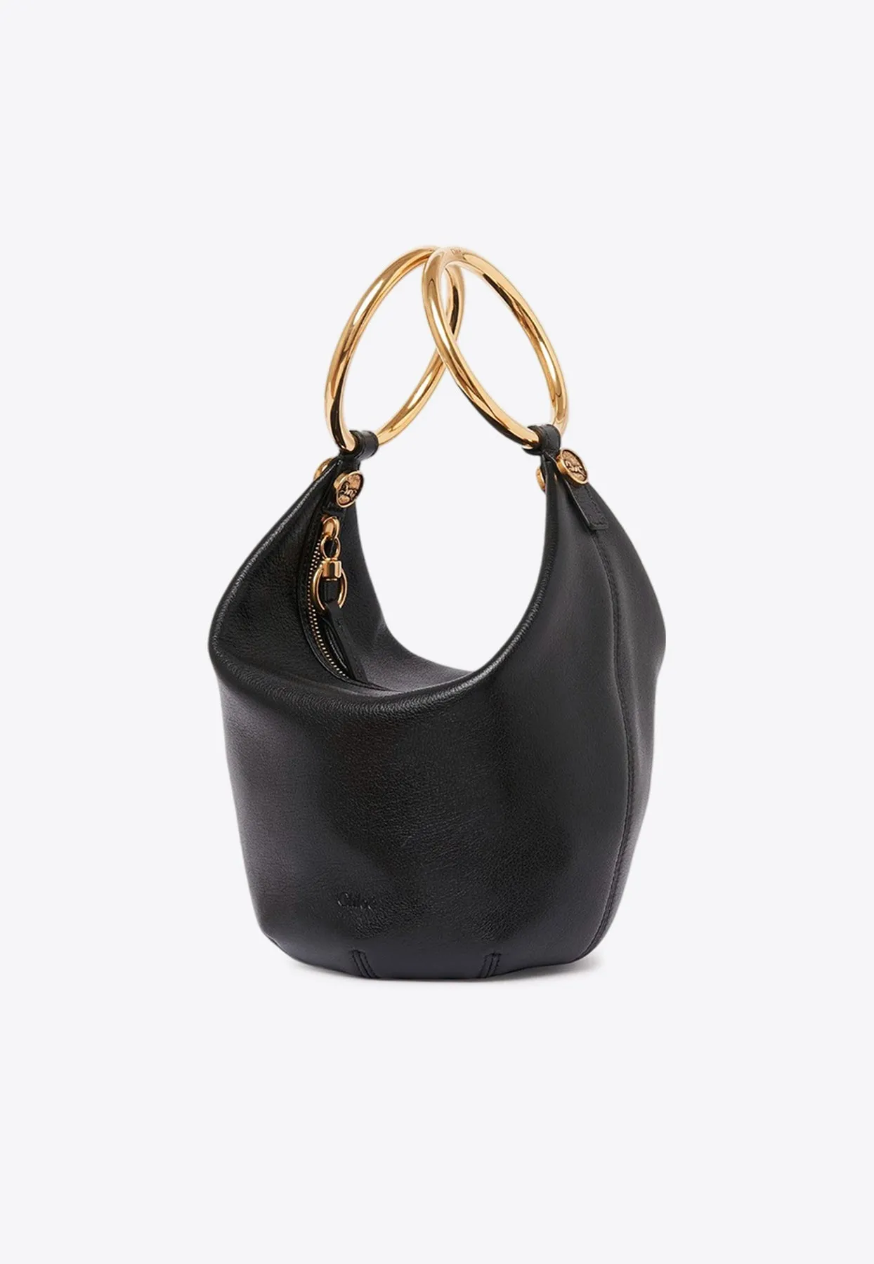 Small Bracelet Shoulder Bag in Grained Leather