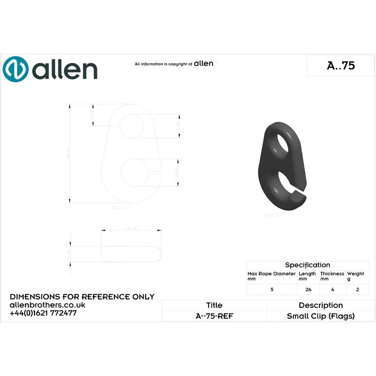 Small Nylon Inglefield Clips
