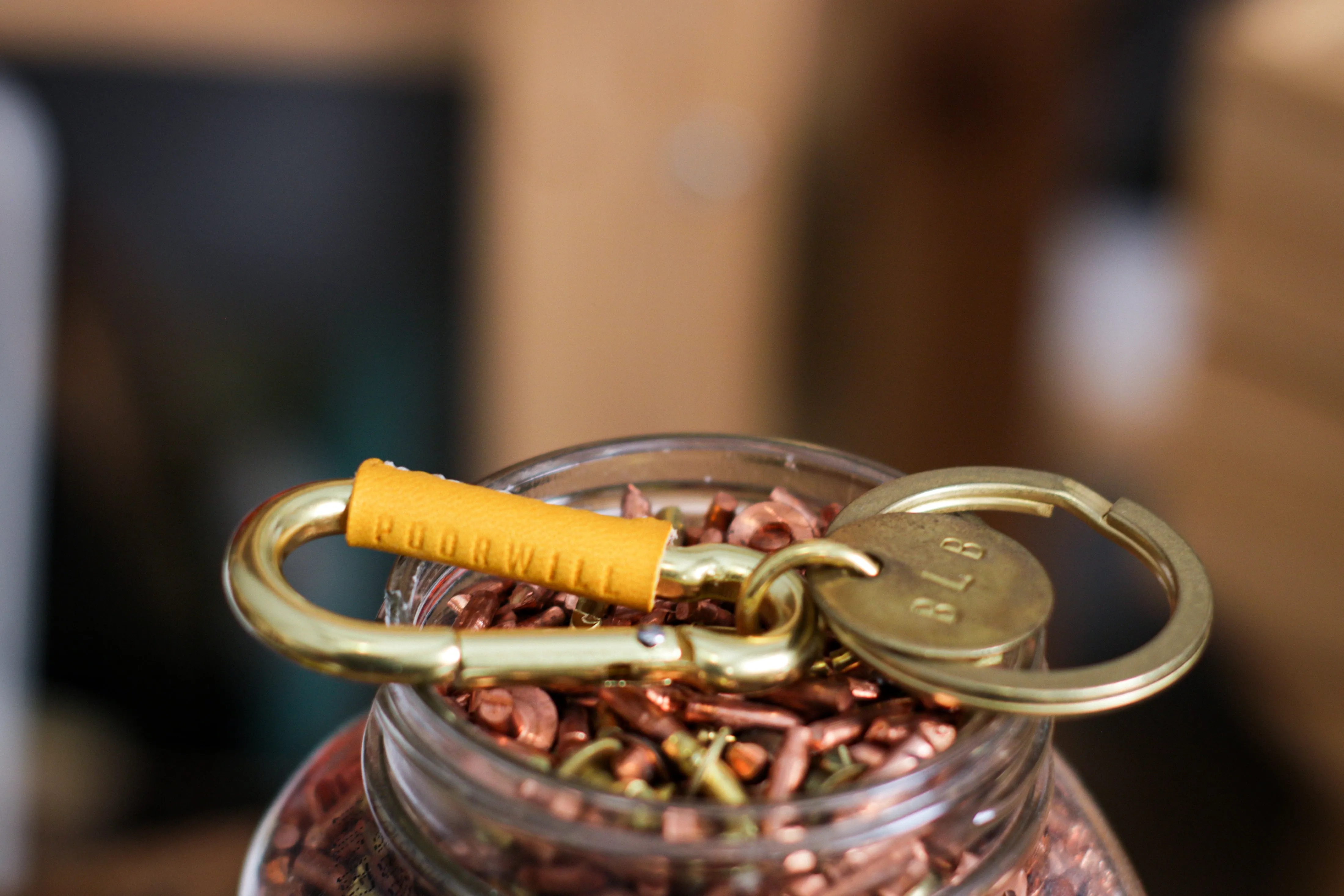 SOLID BRASS CARABINER CLIP   TOKEN