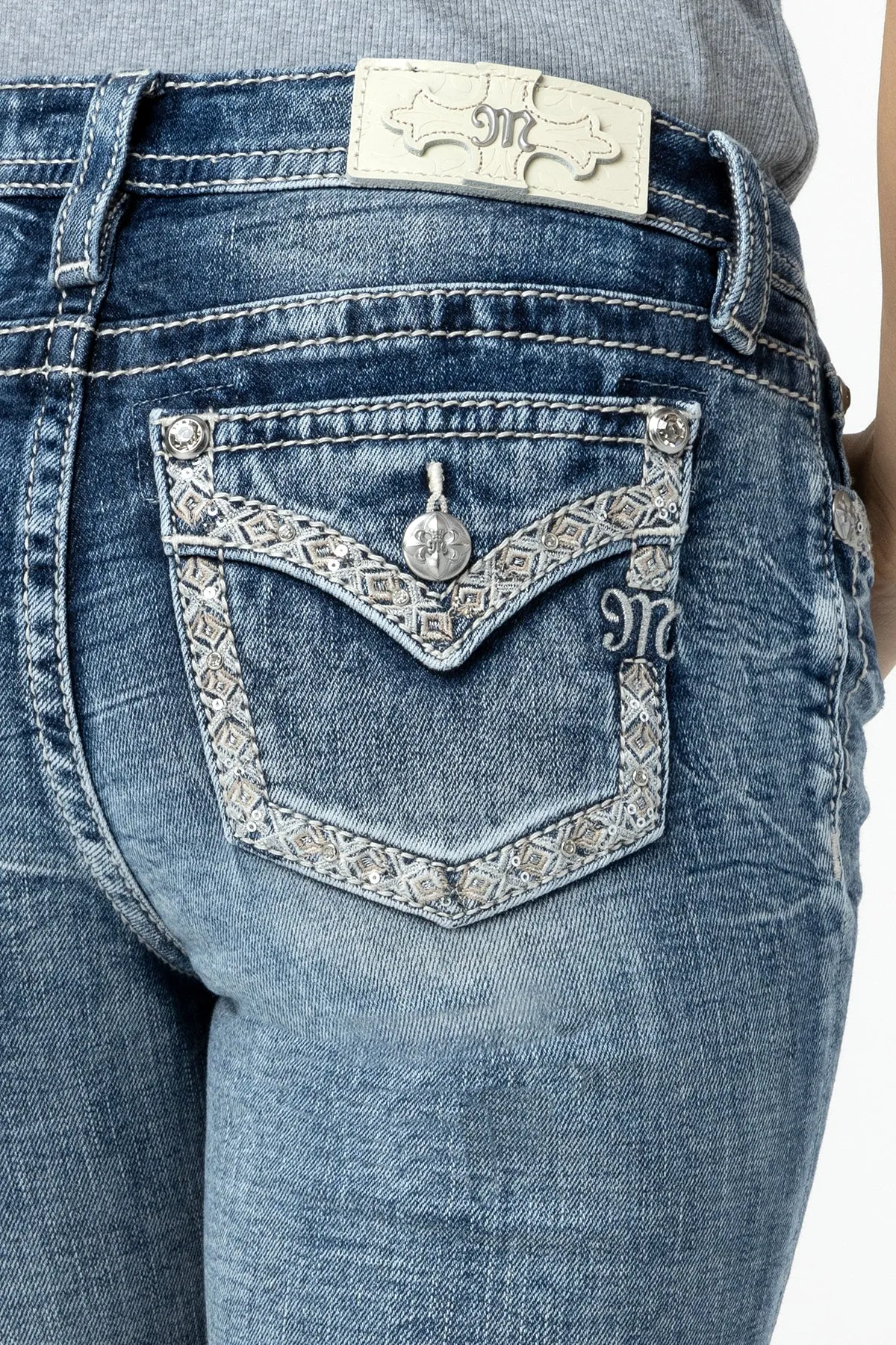 Sparkling Geo Stitch Skinny Jeans