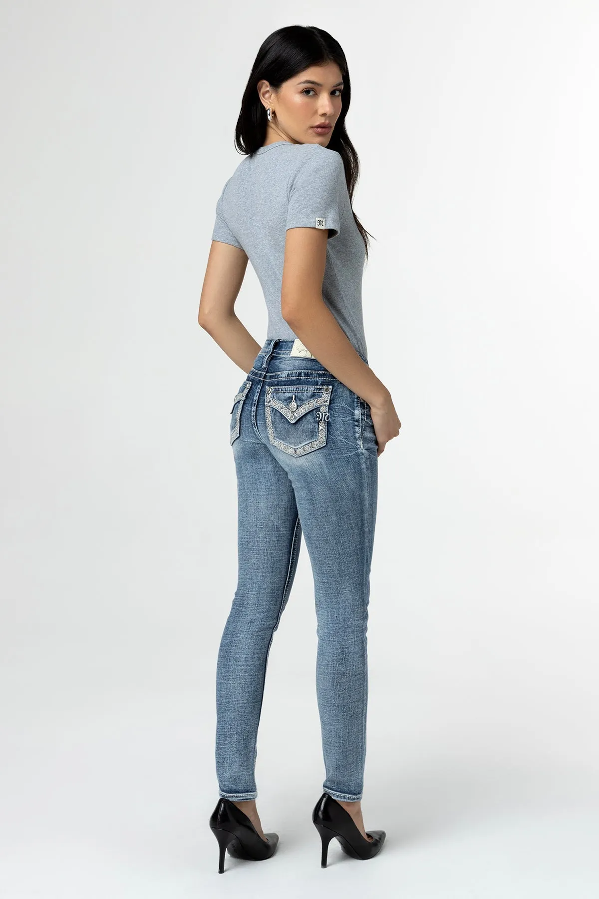 Sparkling Geo Stitch Skinny Jeans