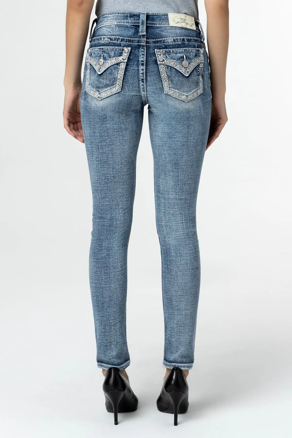 Sparkling Geo Stitch Skinny Jeans