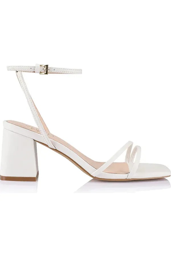 Stevie Block Heels Chalk White