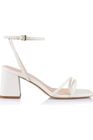 Stevie Block Heels Chalk White