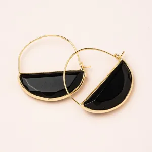 Stone Prism Hoop: Black Spinel/Gold