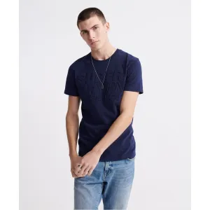 Superdry Embossed Pastel Line T-Shirt Rich Navy
