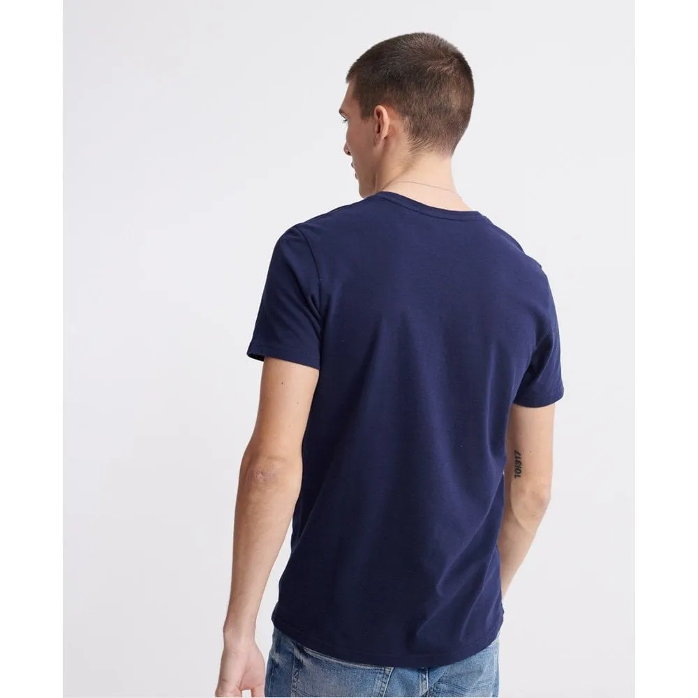 Superdry Embossed Pastel Line T-Shirt Rich Navy