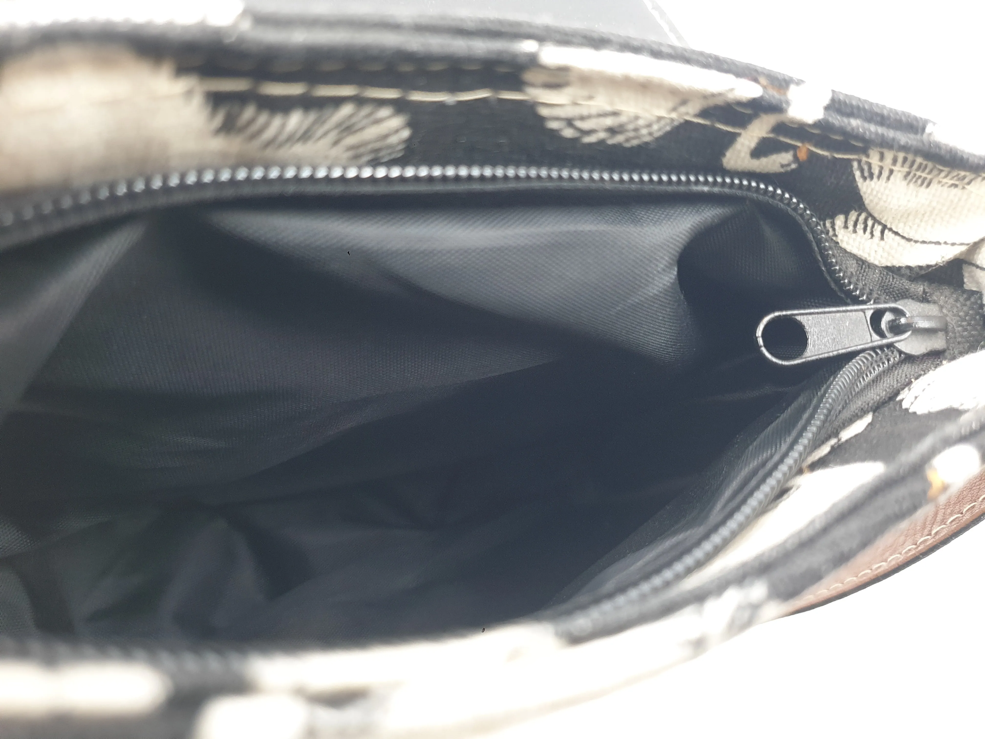 Swan print faux leather cross body bag