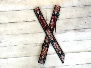 Tan and Black Navajo Pattern Cinch Strap Set