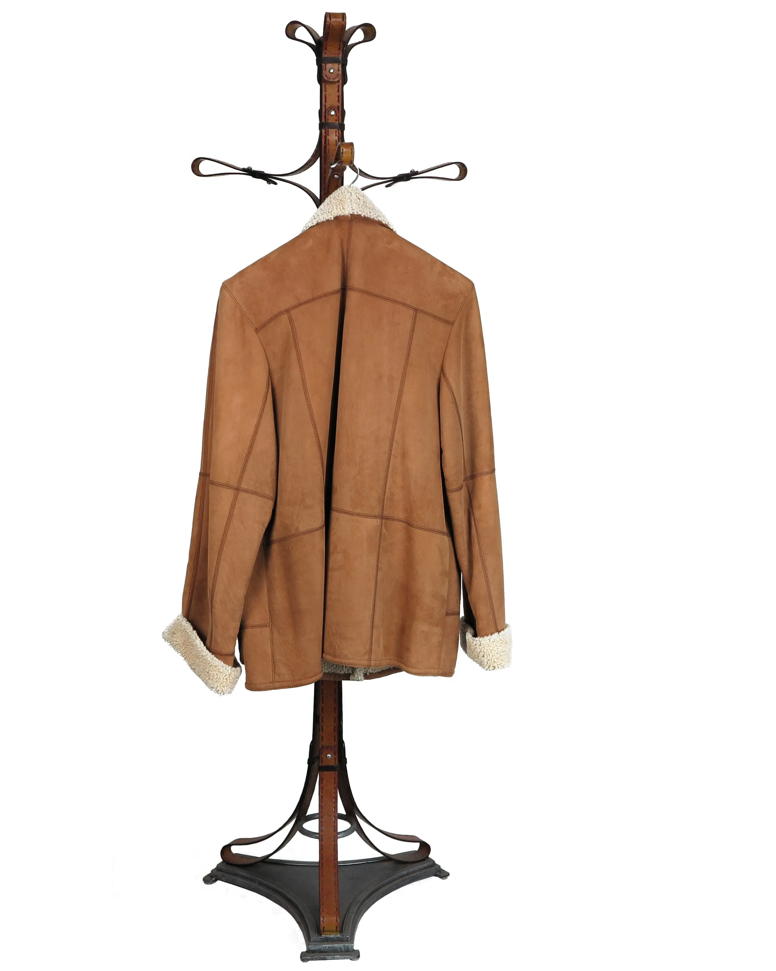TARA. S4803- Cinnamon Baby Lamb Suede/Natural Curly Wool Trims and Interior