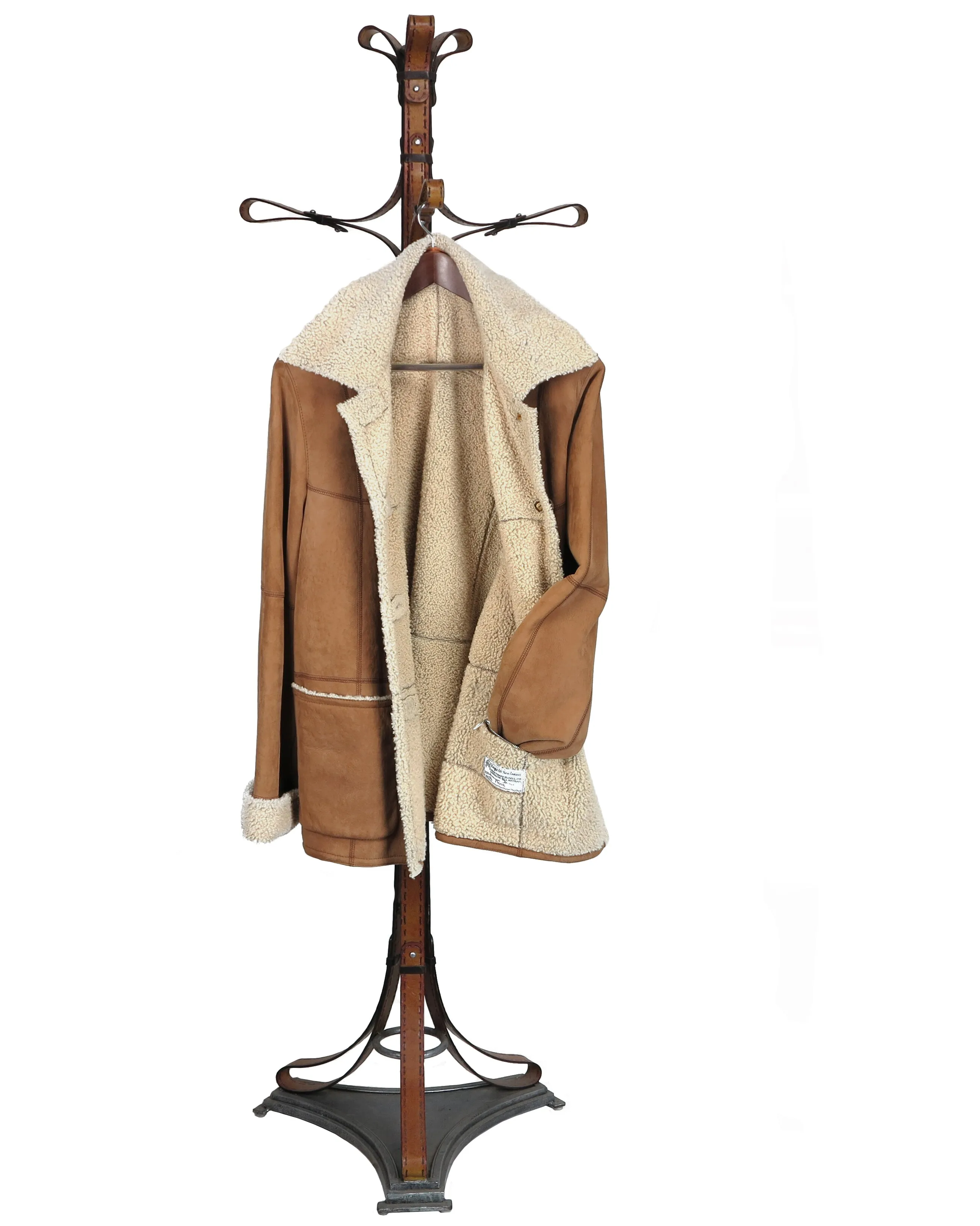 TARA. S4803- Cinnamon Baby Lamb Suede/Natural Curly Wool Trims and Interior