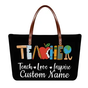 Teacher Art Personalized Teacher Tote Bag, Custom Teacher Tote Bag, Back to School Gift, Tea