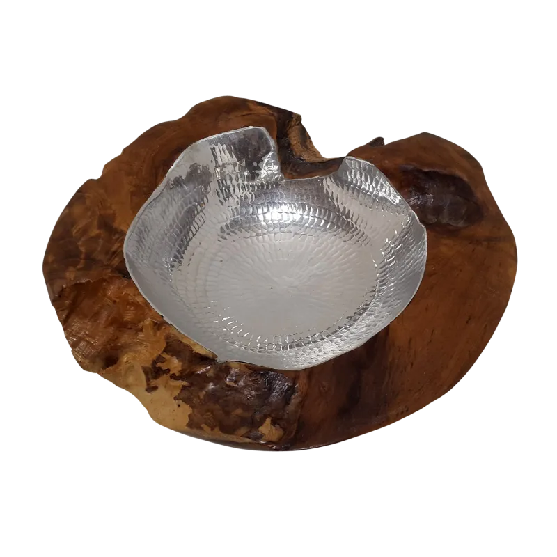 Teak and Aluminum Bowl