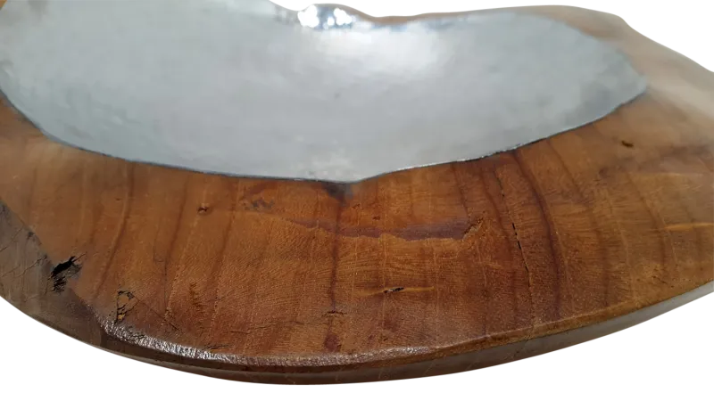 Teak and Aluminum Bowl