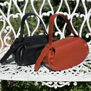 The BERLIN Bag in Vegan Leather | Black or Burnt Red