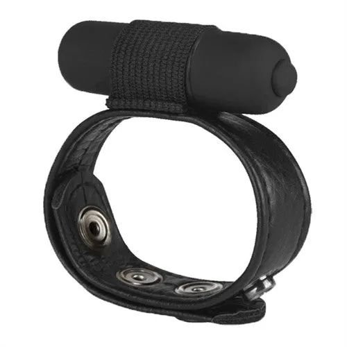 The Macho Collection Snap-on Vibro  and Ball Strap - Black