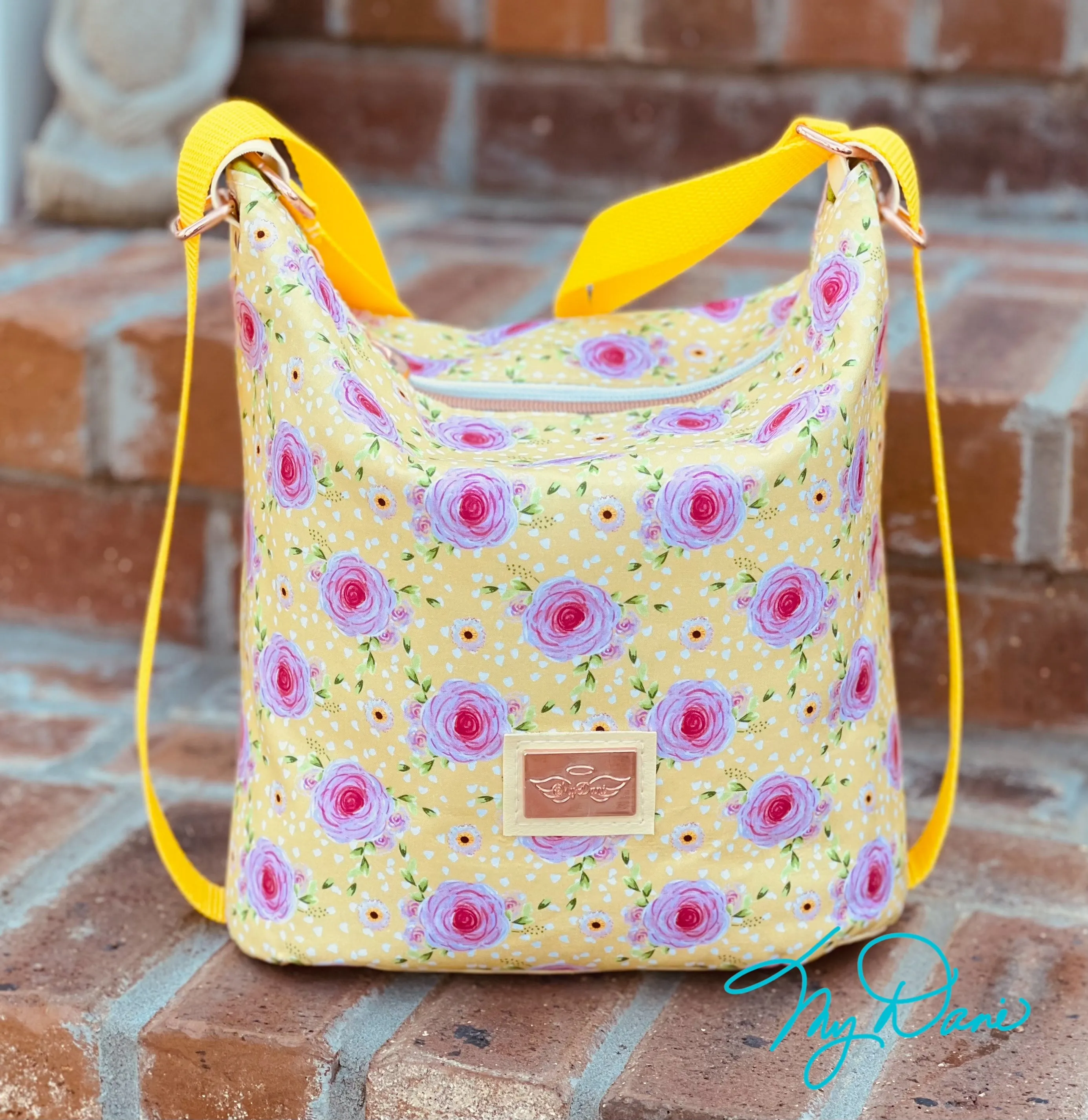 The Mini Krystal Convertible Handbag in yellow Floral Boho