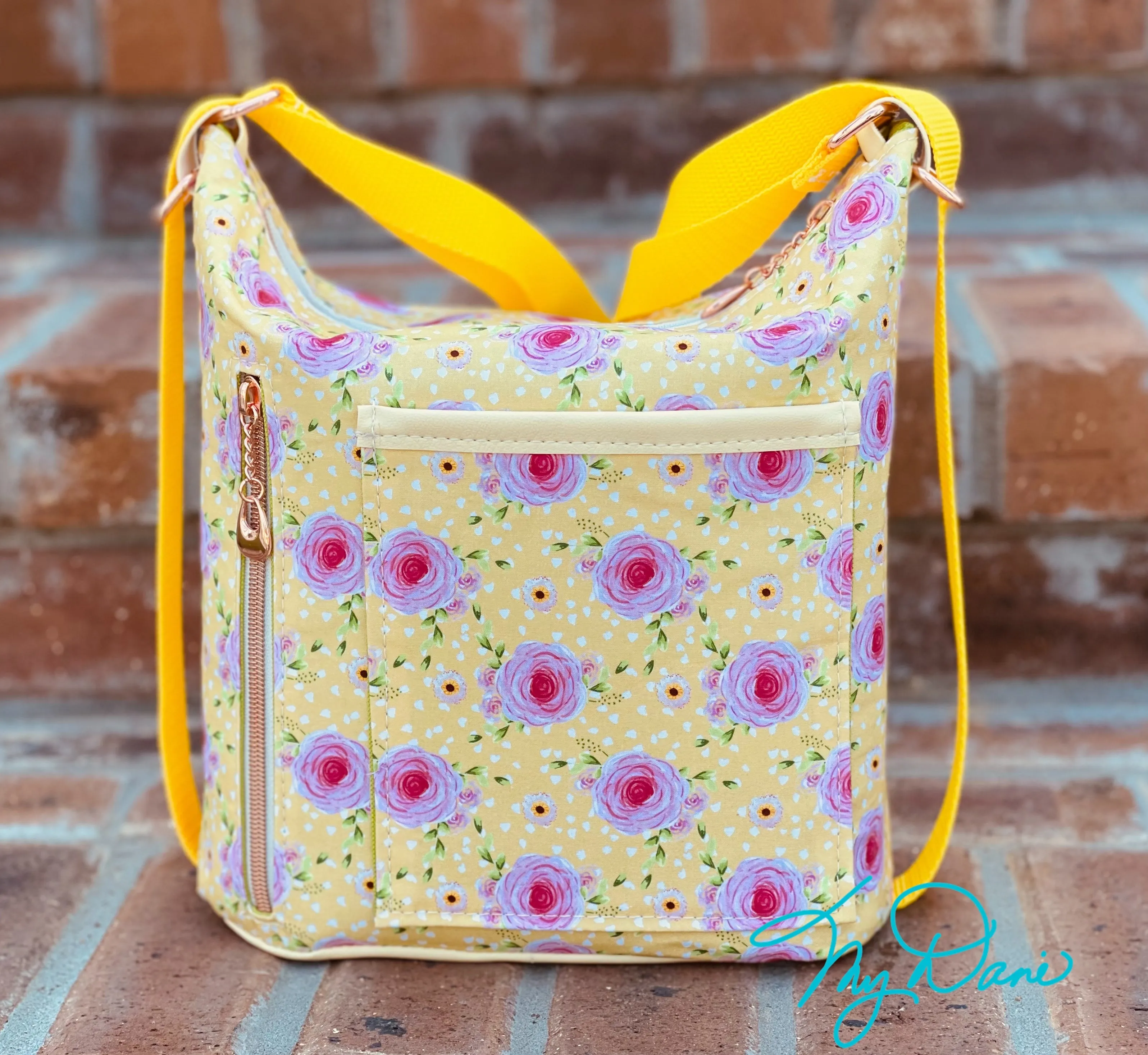 The Mini Krystal Convertible Handbag in yellow Floral Boho
