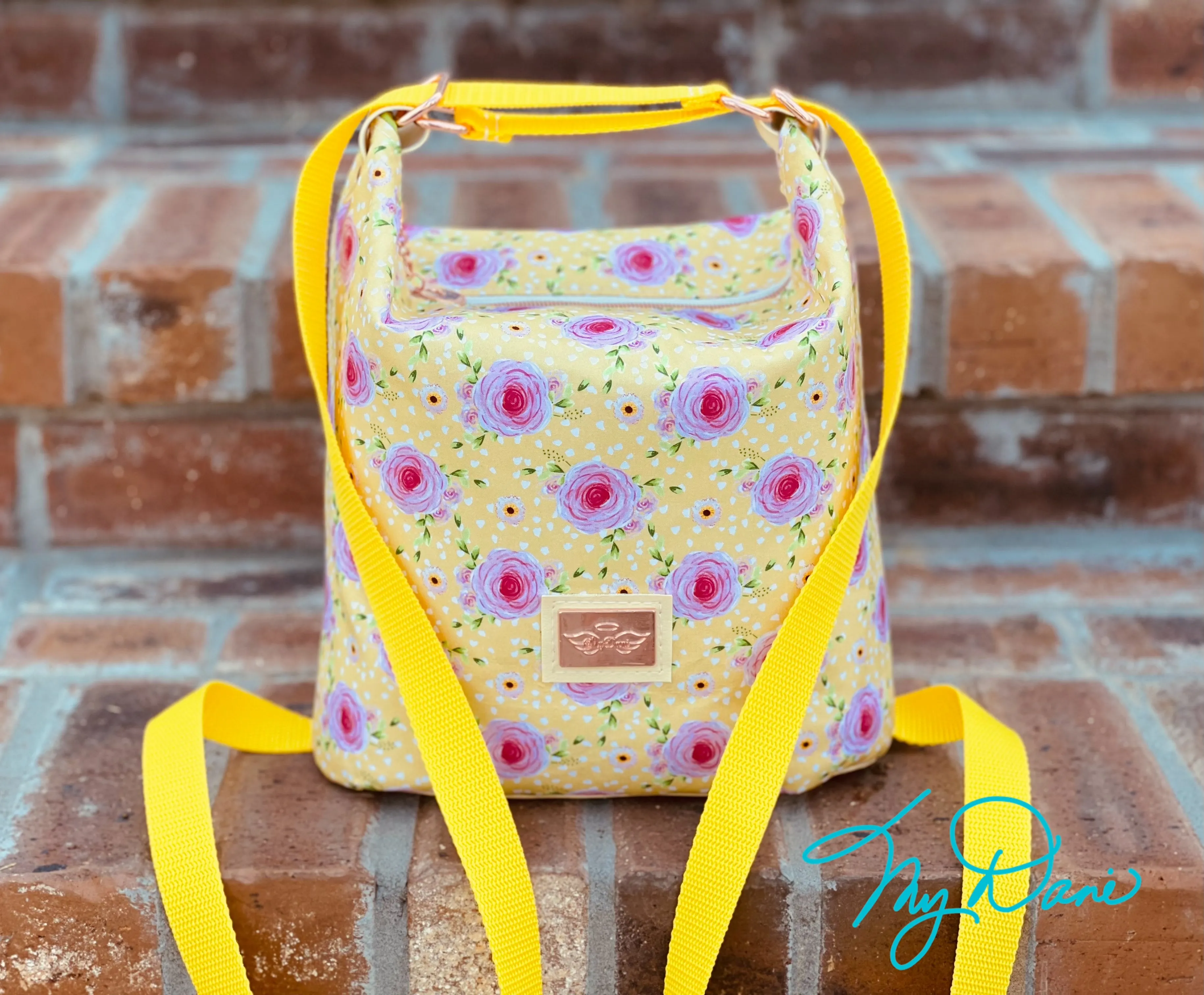 The Mini Krystal Convertible Handbag in yellow Floral Boho