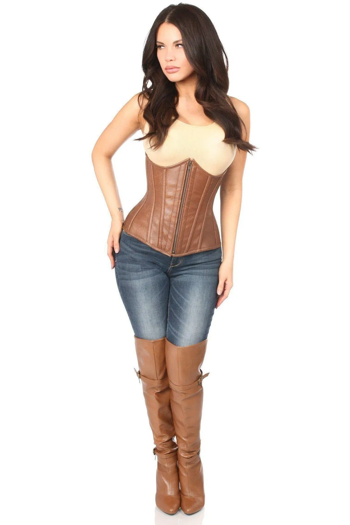 Top Drawer Faux Leather Underbust Corset