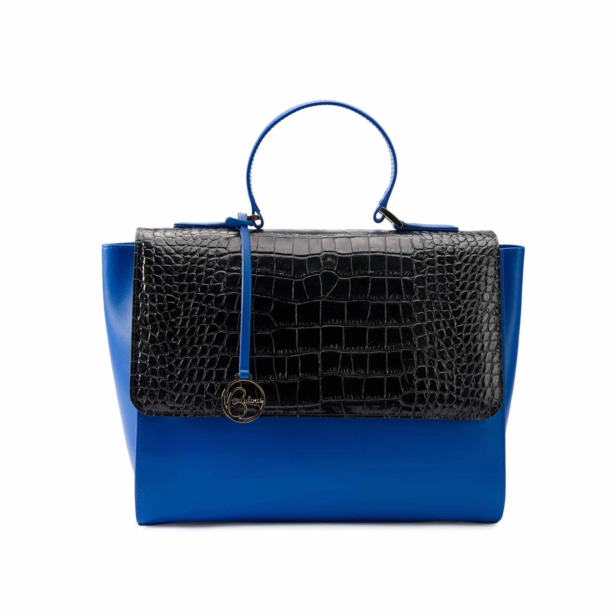 Top Handle leather bag crocodile print