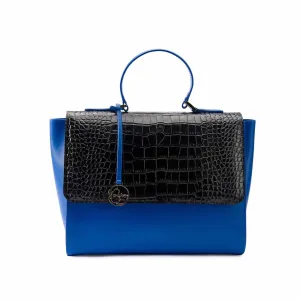 Top Handle leather bag crocodile print