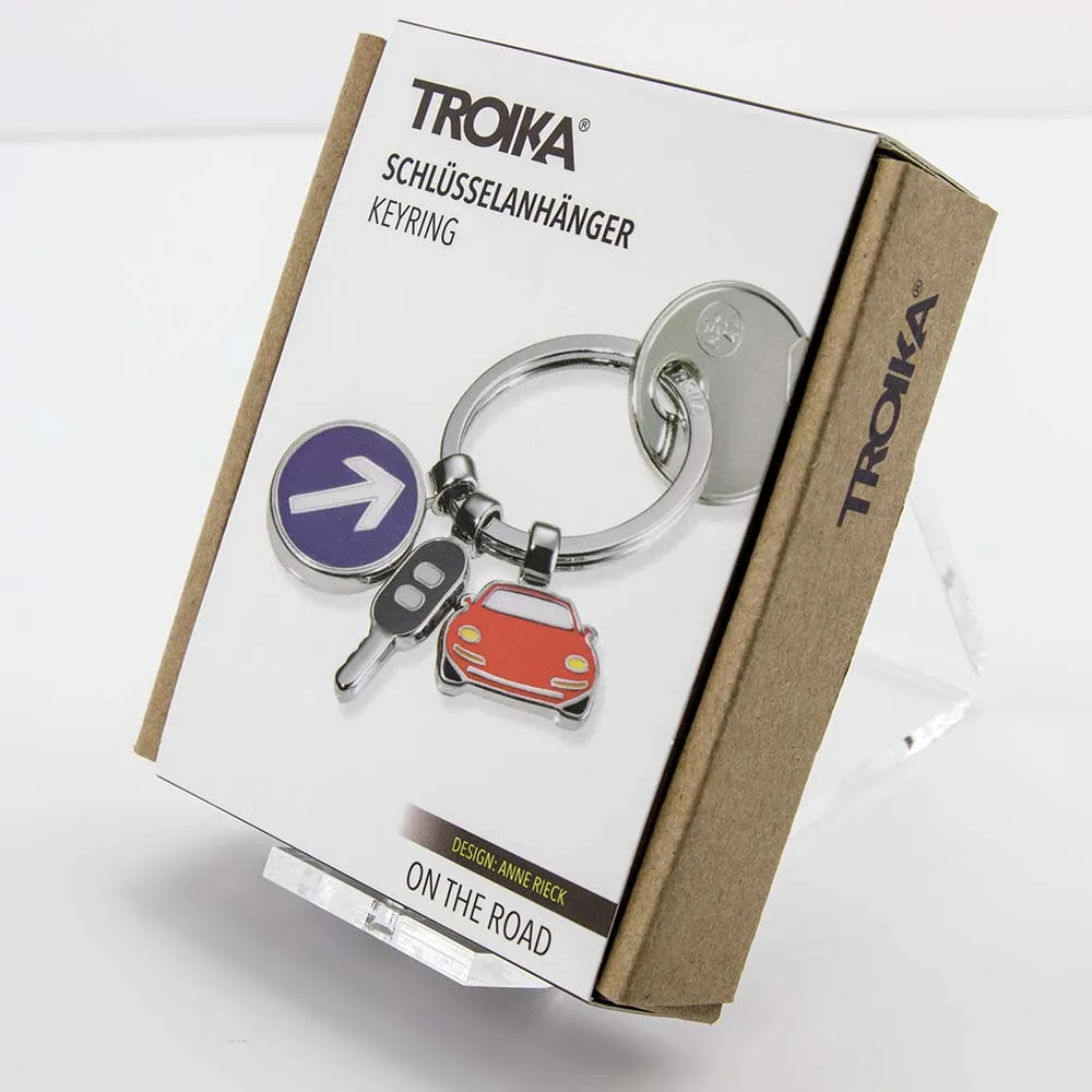 TROIKA Keyring with 3 Charms ON THE ROAD