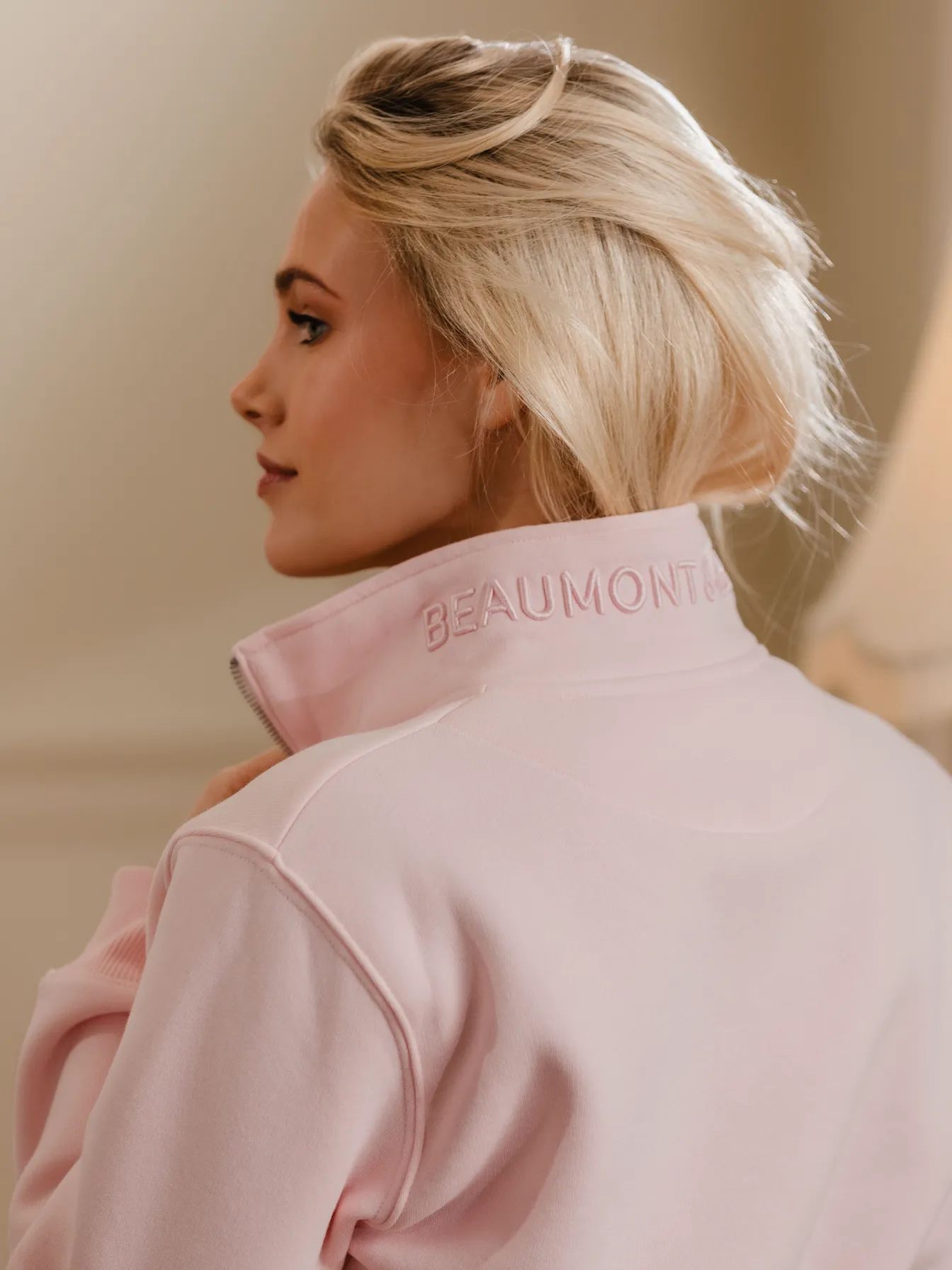 Tuckenhay Unisex Quarter Zip - Pastel Pink