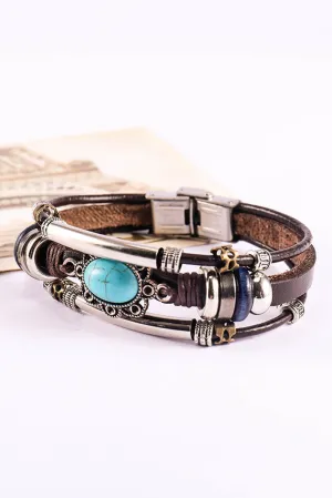 Turquoise Faux Leather Bracelet