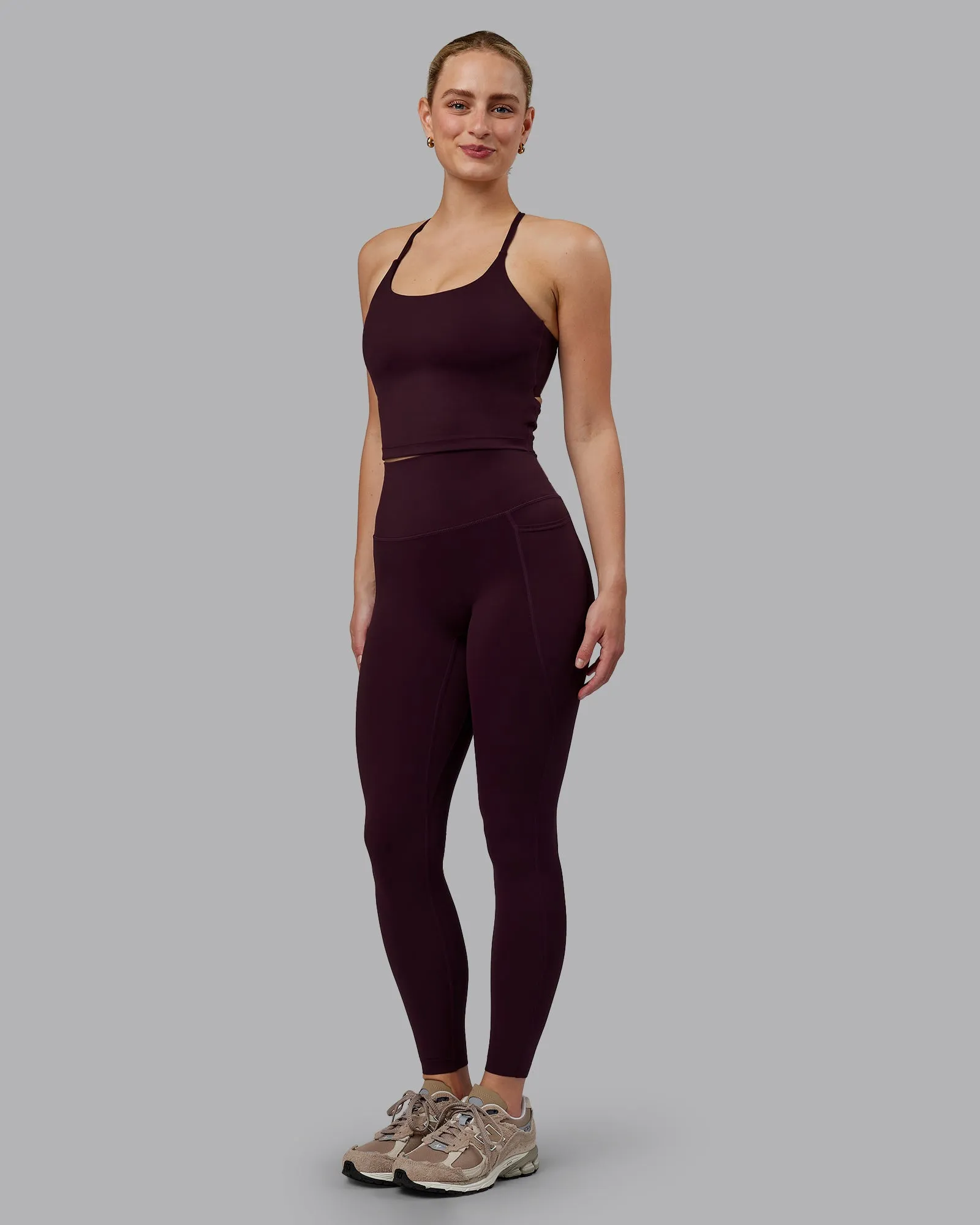 Twist Tank With Shelf Bra - Mulberry