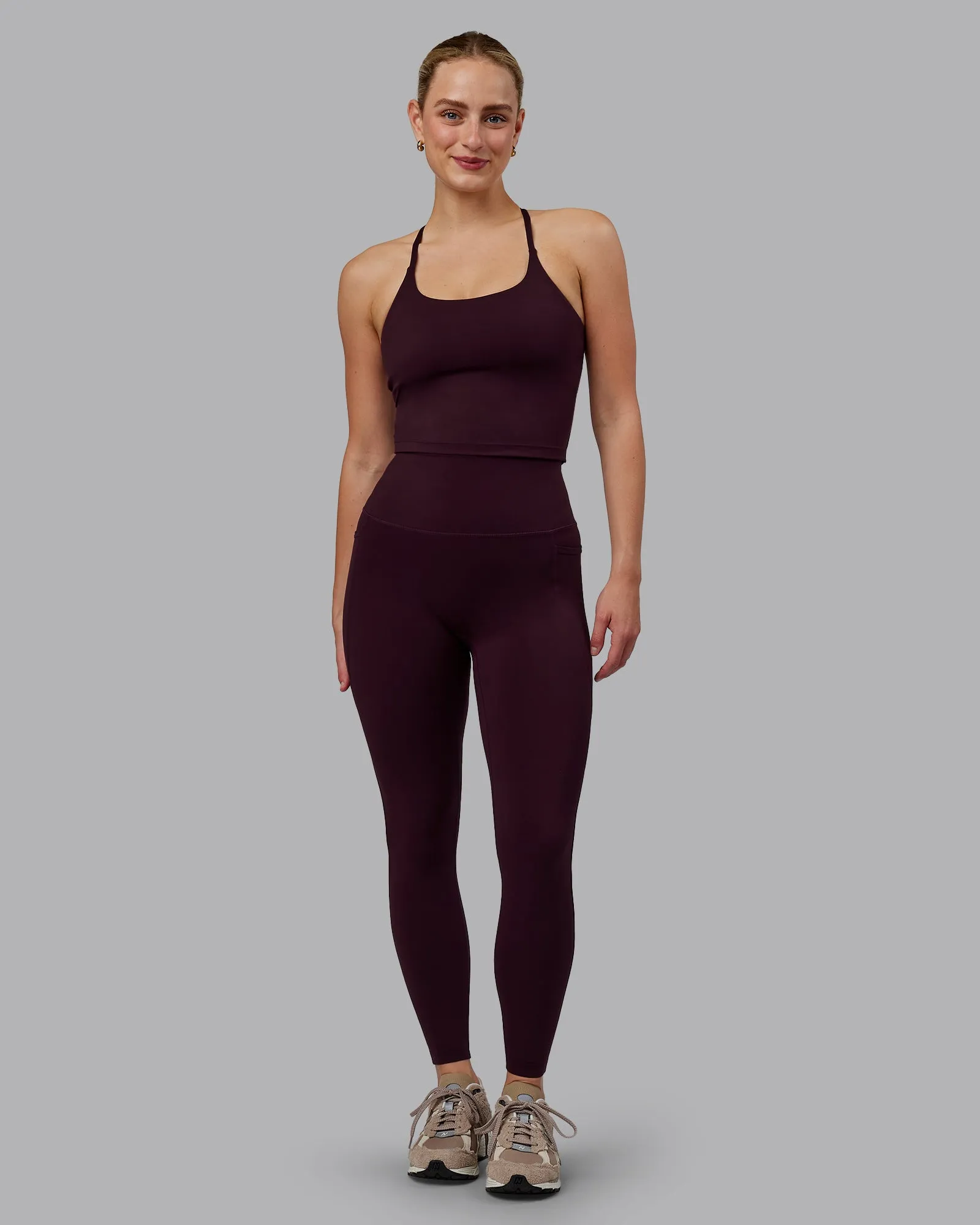 Twist Tank With Shelf Bra - Mulberry
