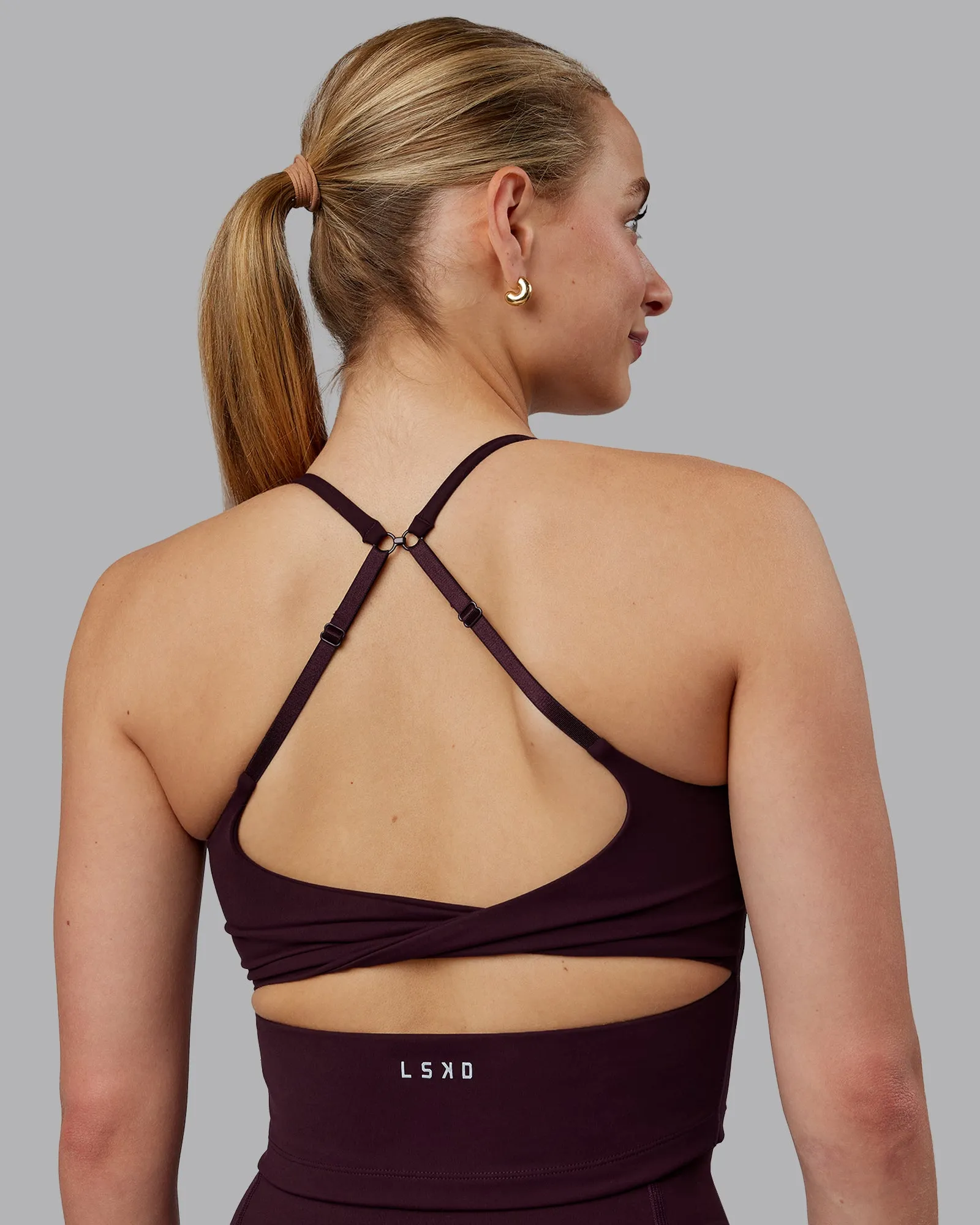 Twist Tank With Shelf Bra - Mulberry