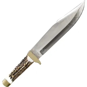 Uncle Henry Stag Bowie Knife With Leather Sheath