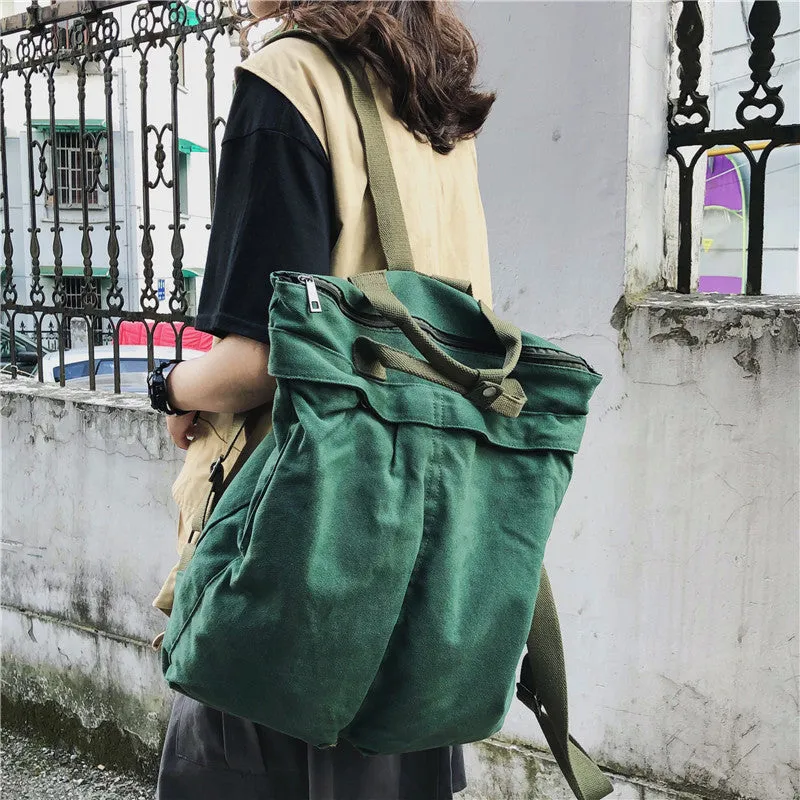 Unisex Canvas Backpack High Capacity Travel Bag