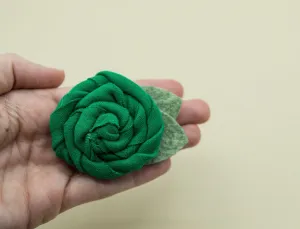 Vintage green cotton rose - 3 inch- MTL