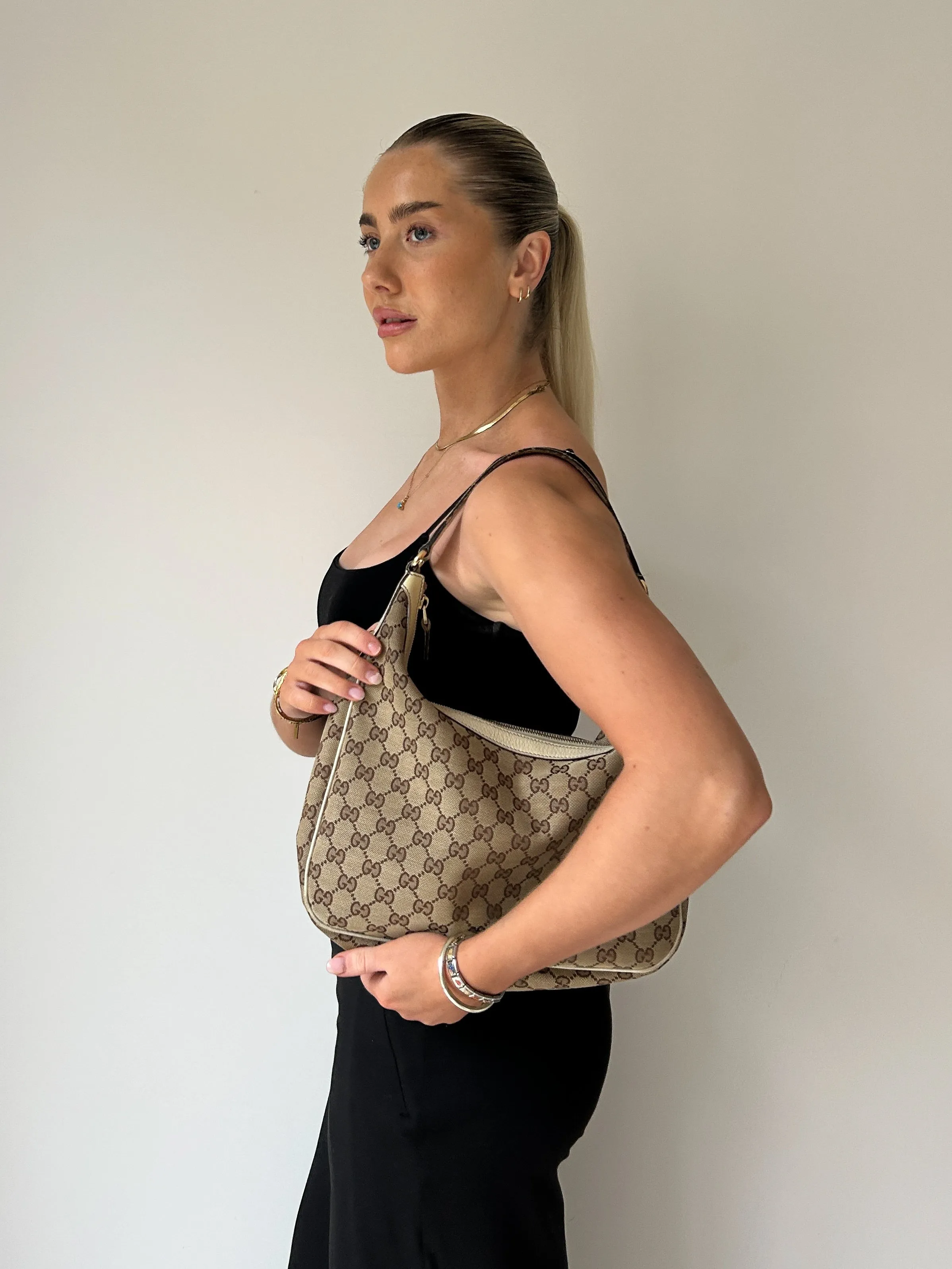 Vintage Gucci Monogram Shoulder Bag