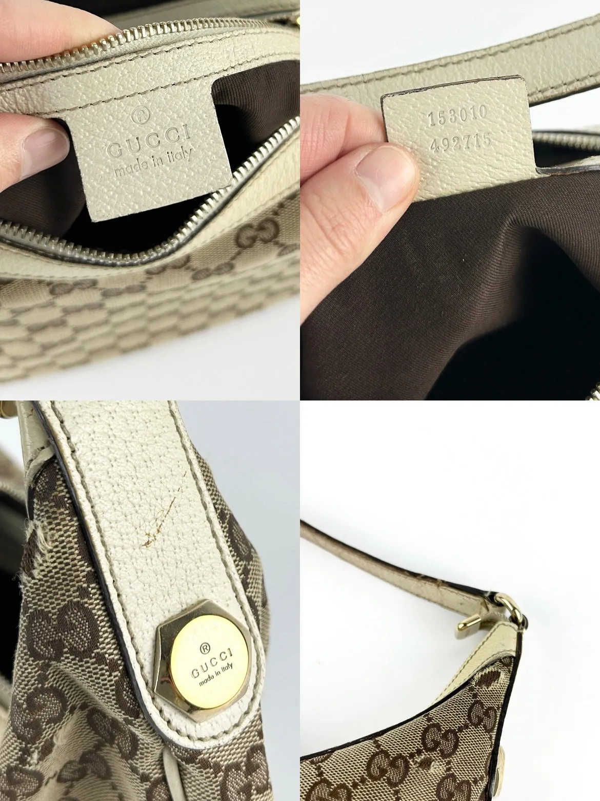 Vintage Gucci Monogram Shoulder Bag
