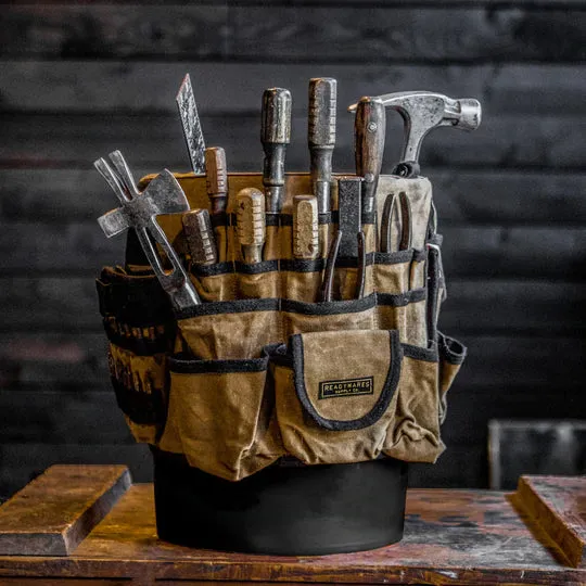Waxed Canvas Tool Bucket Organiser