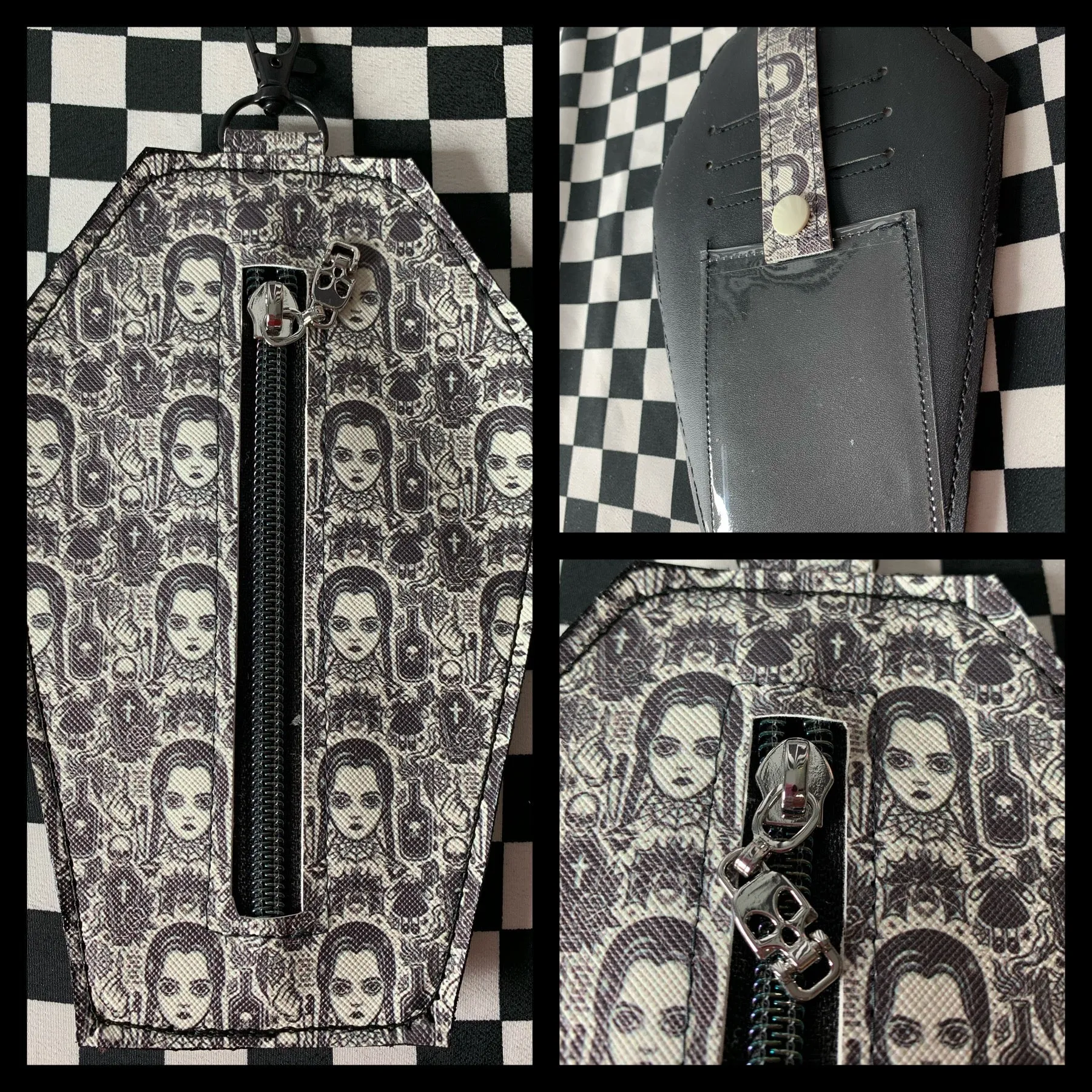 Wednesday fan art coffin card ID purse