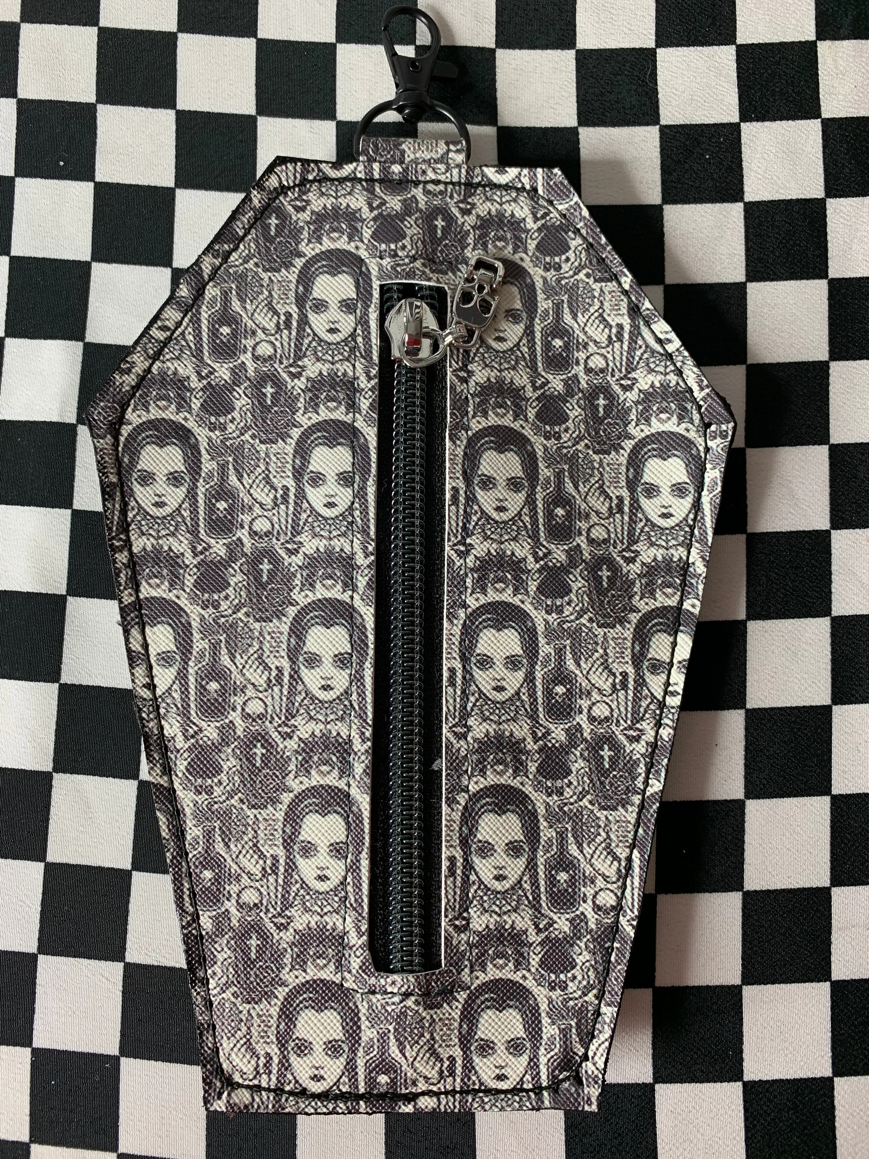 Wednesday fan art coffin card ID purse