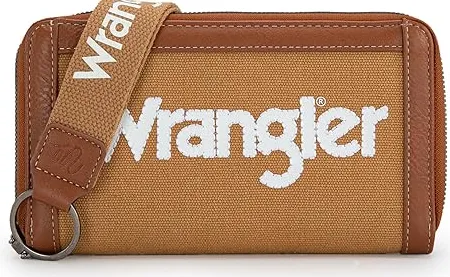 WG142-W006 Wrangler Logo Wallet/Wristlet -Brown