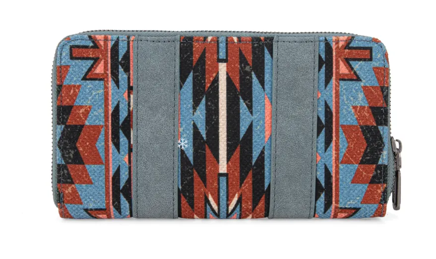 WG2213-W006 Wrangler Southwest Art Print Wallet Blue