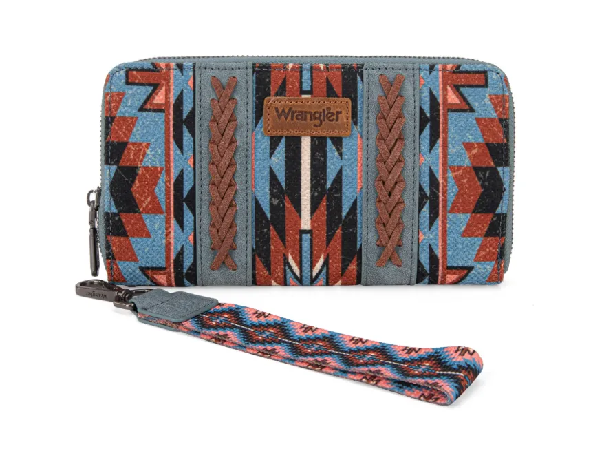 WG2213-W006 Wrangler Southwest Art Print Wallet Blue