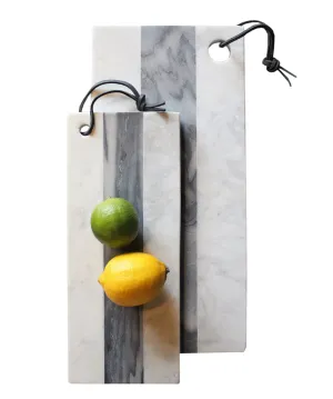 White and Grey Stripe Marble Cheese Board