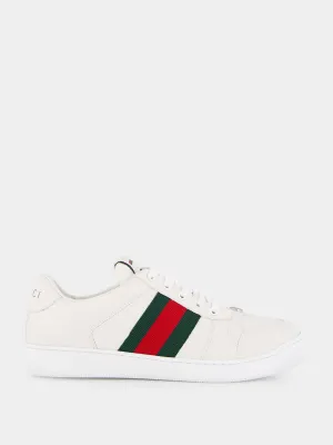 White Leather Screener Sneaker