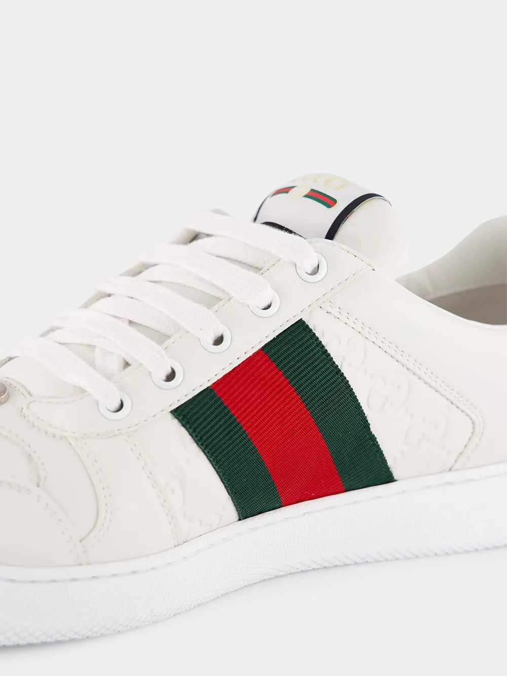 White Leather Screener Sneaker